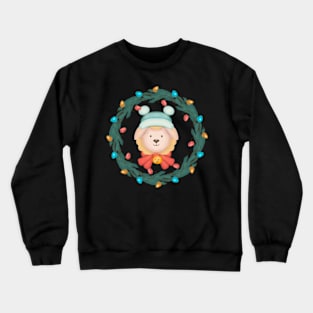 Cute Sheep Christmas Wreath Crewneck Sweatshirt